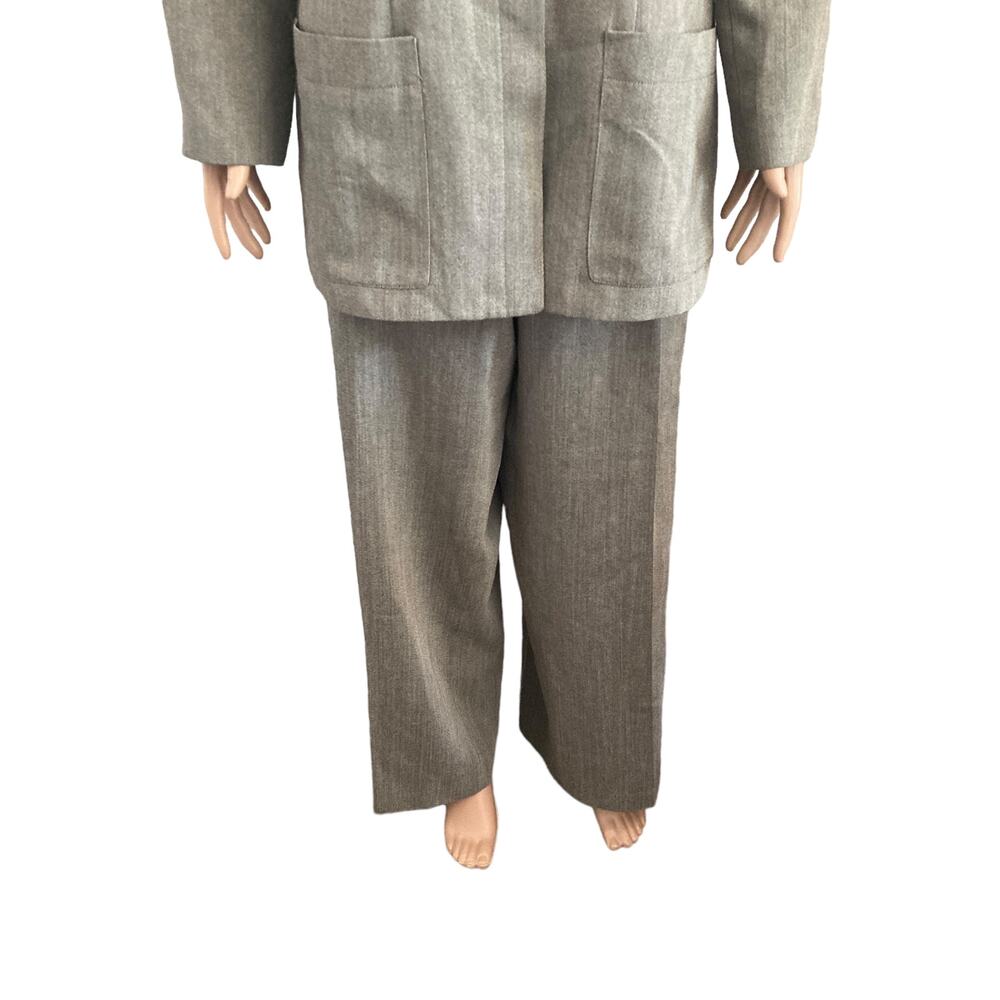 Albert Nipon Pant Suit 2 Piece Womens 16 Wool Ble… - image 4
